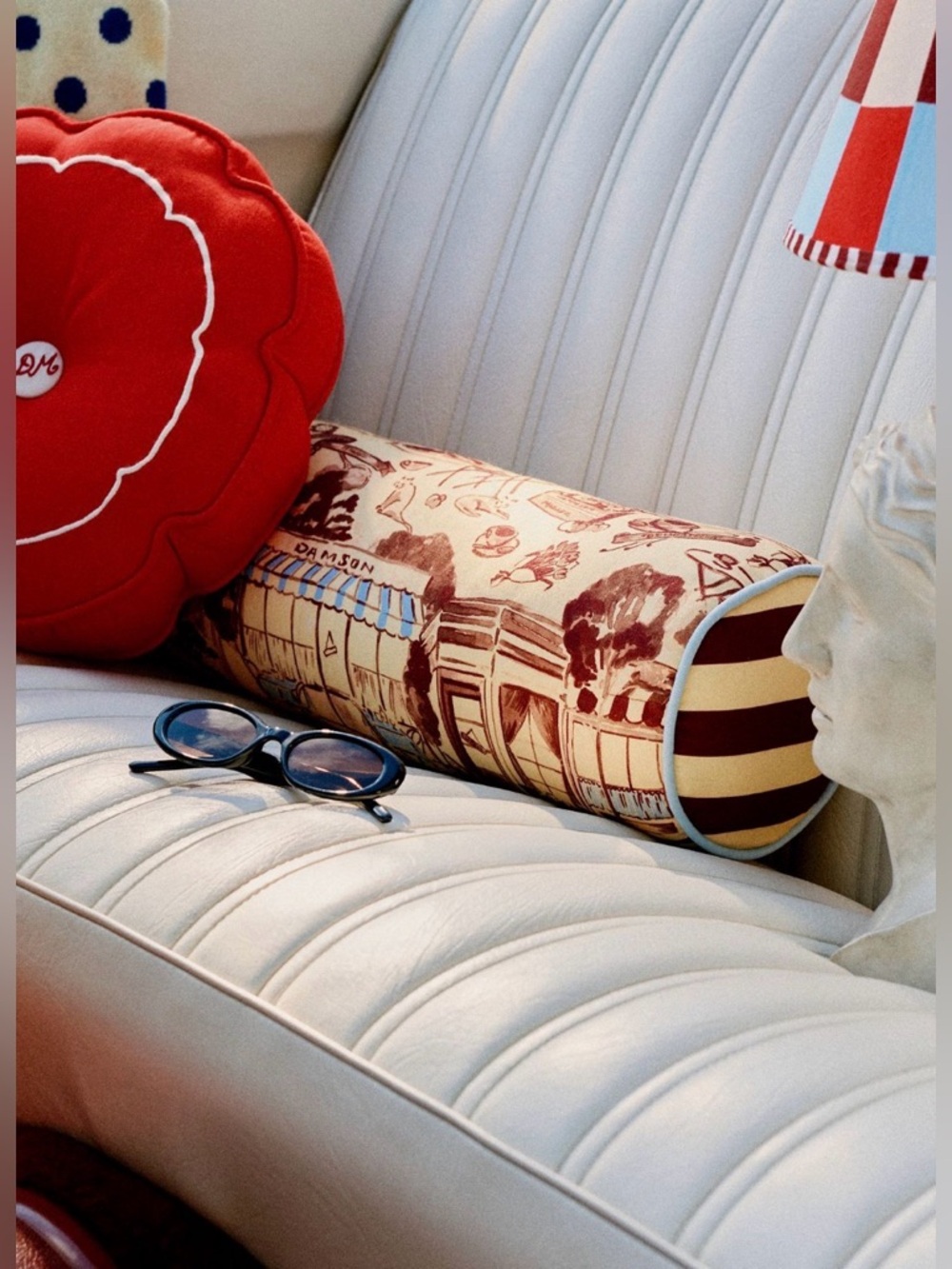 Anthropologie Damson Madder Bolo Pillow, NWT